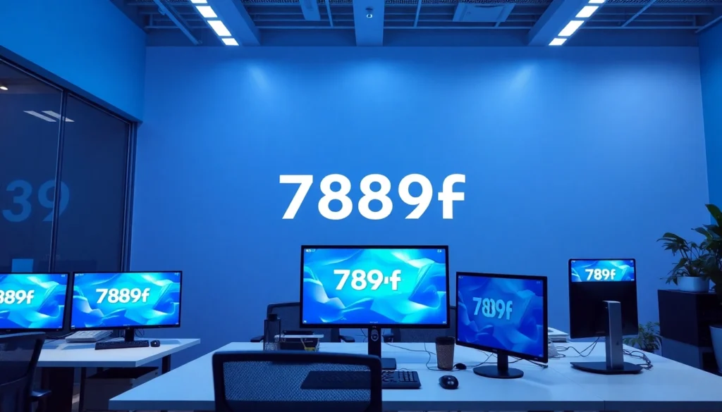 Dynamic digital marketing scene highlighting 789f branding with modern devices and vibrant colors for user engagement.