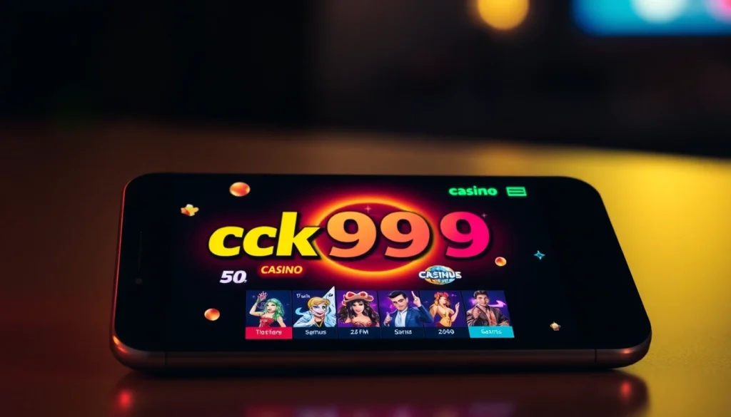 Screenshot of the ck999 app interface showcasing casino games on a mobile device for seamless gaming experience