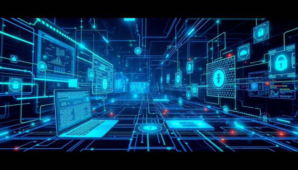 KJC logo on a sleek digital platform emphasizing connectivity, security, and innovation, representing a global tech entertainment ecosystem, accessible and professional.