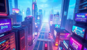Metaverse News highlights in a dynamic virtual environment showcasing digital innovation and