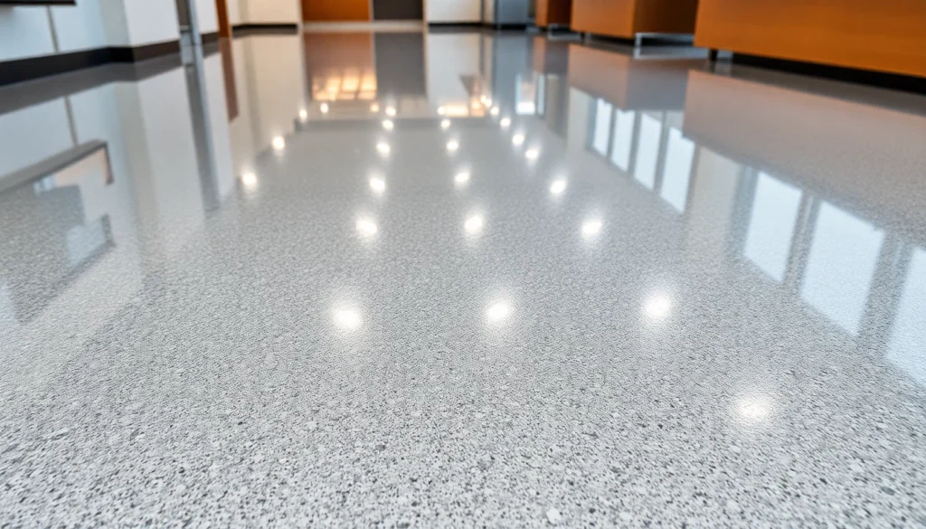 Professional epoxy resin floor application highlighting durability and sleek finish for