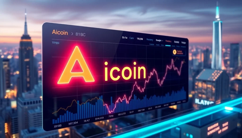Aicoin blockchain data visualization illustrating market trends and digital assets movement for
